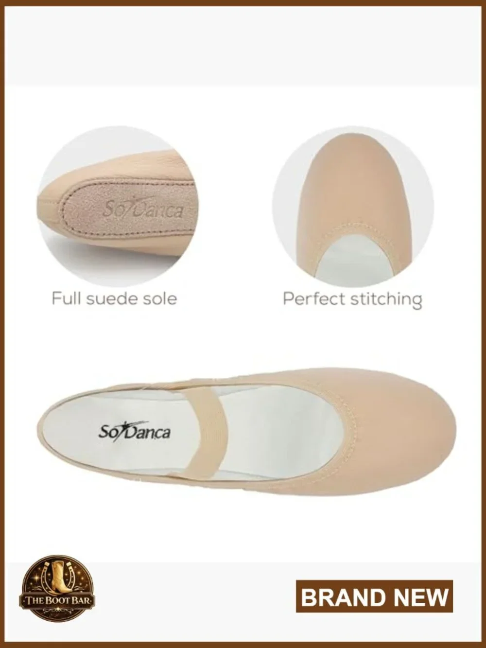 Leather Ballet Shoes Full Sole Elastic C Dance Slipper